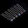 Silver hair pins - colorful roses / crystals - 20 piecesHair clips