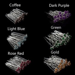 Silver hair pins - colorful roses / crystals - 20 piecesHair clips