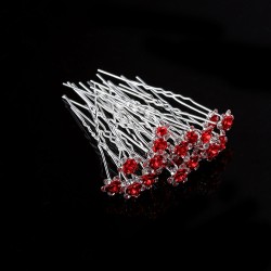 Silver hair pins - colorful roses / crystals - 20 piecesHair clips