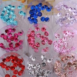 Silver hair pins - with crystals - 10 piecesHair clips