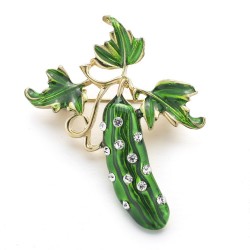 Green crystal cucumber - broochBrooches