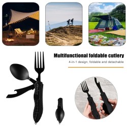 4 in 1 multifunction foldable cutlery - fork - spoon - knife - bottle openerSurvival tools