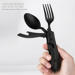 4 in 1 multifunction foldable cutlery - fork - spoon - knife - bottle openerSurvival tools
