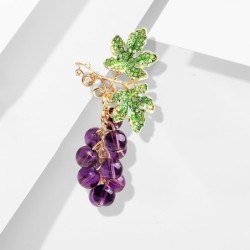 Glass purple grapes - crystal broochBrooches