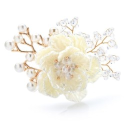 Crystal flower with pearls - broochBrooches