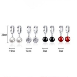 Silver round earrings - with ballEarrings