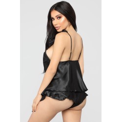 Sexy satin pyjama - shorts - sleeveless top - setLingerie