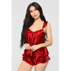 Sexy satin pyjama - shorts - sleeveless top - setLingerie