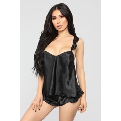 Sexy satin pyjama - shorts - sleeveless top - setLingerie