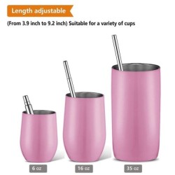 Stainless steel straw - with keychain / case / cleaning brush - collapsible - reusableBar supply