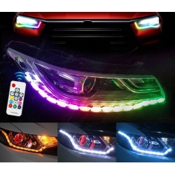 RGB light - car DRL lights - colorful LED strip - waterproof - 2 piecesLED strips