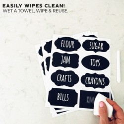 Multifunction black labels - jar / bottle stickers - with erasable chalk marker - 250 piecesAdhesives & Tapes