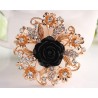 Resin rose flower with crystals - pin broochBrooches