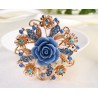 Resin rose flower with crystals - pin broochBrooches