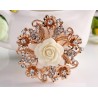 Resin rose flower with crystals - pin broochBrooches