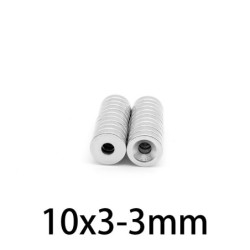N35 - neodymium magnet - countersunk - 10mm * 3 mm - with 3mm holeN35