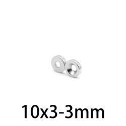 N35 - neodymium magnet - countersunk - 10mm * 3 mm - with 3mm holeN35