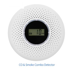 2 in 1 - carbon monoxide / smoke combo sensor - LCD display - with LED / sound warningHome security