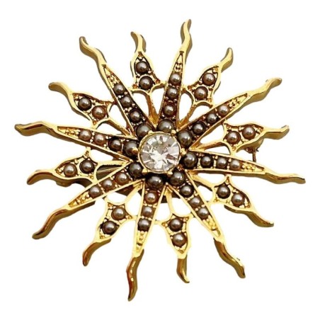 Retro brooch - sun with crystalsBrooches