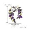 Purple tree leaf with pearls - pin broochBrooches