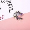 Purple tree leaf with pearls - pin broochBrooches