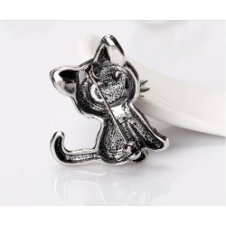 Black crystal cat - broochBrooches