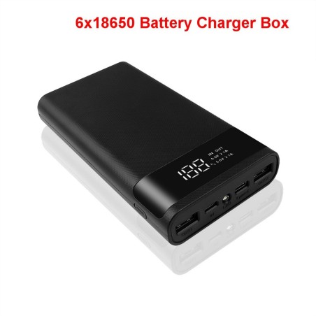 Power bank - fast charging - 6 * 18650 battery box - 20000mAh USB type C - 5VPower Banks