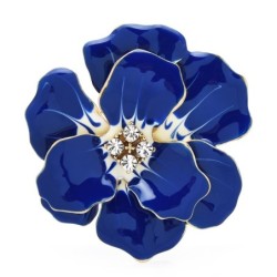 Big enamel flower with crystals - elegant broochBrooches