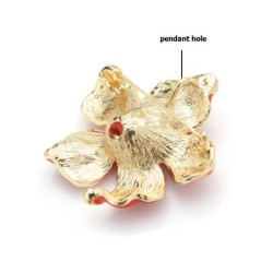 Big flower with crystals - elegant brooch - with necklace holeBrooches