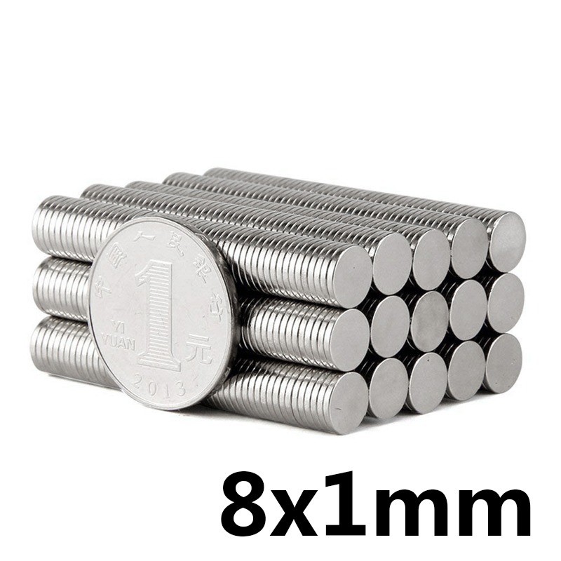 N35 - neodymium magnet - strong round disc - 8mm * 1mmN35