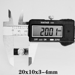N35 - neodymium magnet - strong block - 20mm * 10mm * 3mm - with 4 mm holeN35