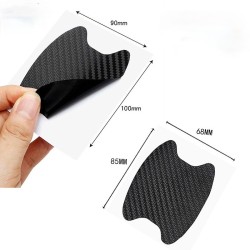 Carbon fiber vinyl sticker - car door handle protection - 10 * 9cm - 4 piecesStickers