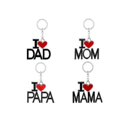 I Love Mom - I Love Dad - keychainKeyrings