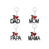 I Love Mom - I Love Dad - keychainKeyrings