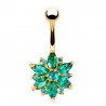 Crystal flower - belly button piercing - 316L stainless steelPiercings