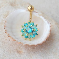 Crystal flower - belly button piercing - 316L stainless steelPiercings
