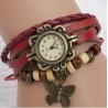 Vintage multi layer bracelet - with Quartz watch - beads / butterflyBracelets