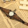 Vintage multi layer leather bracelet - with Quartz watch / beadsWatches