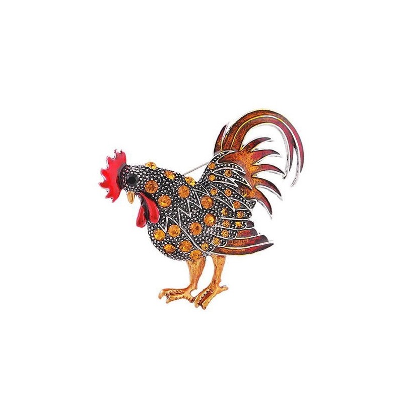 Crystal rooster broochBrooches