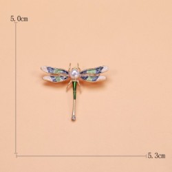 Crystal dragonfly with pearl - broochBrooches