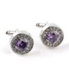 Round crystal silver cufflinksCufflinks