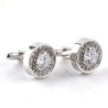 Round crystal silver cufflinksCufflinks