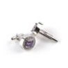 Round crystal silver cufflinksCufflinks