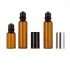 Empty perfume bottle - amber glass - with roller - 5 piecesPerfumes
