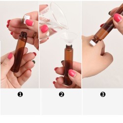 Empty perfume bottle - amber glass - with roller - 5 piecesPerfumes