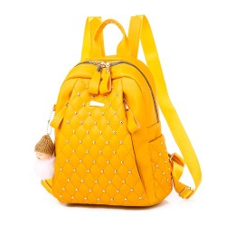 Leather backpack - with decorative studs - large capacityBackpacks