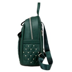 Leather backpack - with decorative studs - large capacityBackpacks