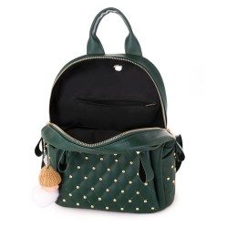 Leather backpack - with decorative studs - large capacityBackpacks