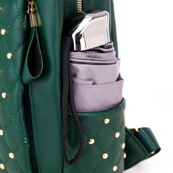 Leather backpack - with decorative studs - large capacityBackpacks