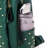 Leather backpack - with decorative studs - large capacityBackpacks